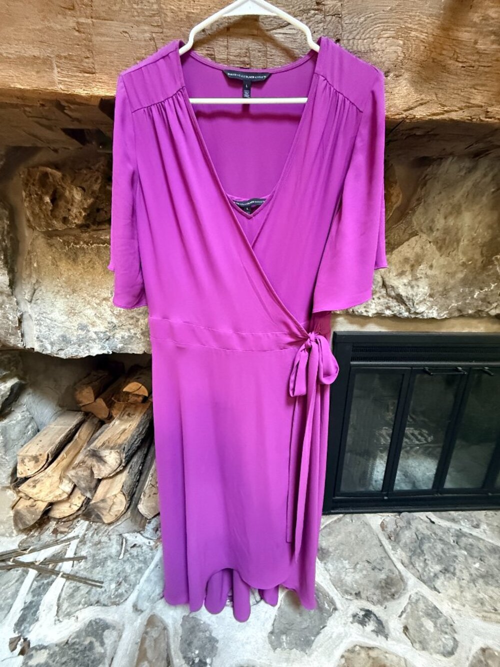 WHBM Flutter Sleeve Wrap Midi